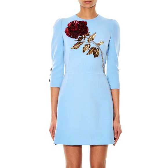 Dolce And Gabbana Blue Short Night Out Dress Size 40 IT 4 US - Picture 1 of 16